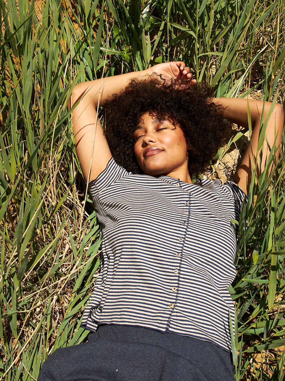 Button shirt s/s stripes organic cotton